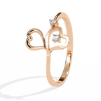 Double Heart Diamond Ring – Lab Grown Dainty Promise Ring, Minimalist Heart Engagement Jewelry- Lustraa’s Heart Ring