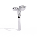 Oval Diamond Ring with Heart Accent – Lab Grown Open Band Solitaire Promise Ring, Minimalist Engagement Jewelry- Lustraa’s Heart Ring