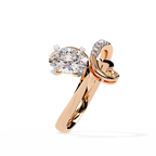 Oval Diamond Ring with Heart Accent – Lab Grown Open Band Solitaire Promise Ring, Minimalist Engagement Jewelry- Lustraa’s Heart Ring