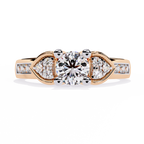 1.5 CT Round Diamond Engagement Ring – Lab Grown Ring with Princess & Round Side Stones, Channel Set Designer Band - Lustraa’s Designer Ring
