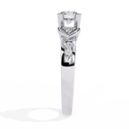 1.5 CT Round Diamond Engagement Ring – Lab Grown Ring with Princess & Round Side Stones, Channel Set Designer Band - Lustraa’s Designer Ring