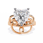 Heart Shaped Diamond Ring – 4.1 Carat Lab Grown Statement Engagement Ring, Artistic Designer Jewelry- Lustraa’s Heart Ring