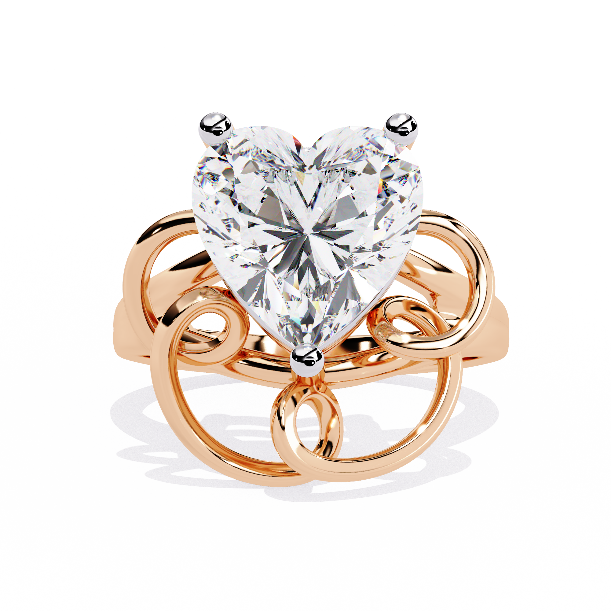 Heart Shaped Diamond Ring – 4.1 Carat Lab Grown Statement Engagement Ring, Artistic Designer Jewelry- Lustraa’s Heart Ring