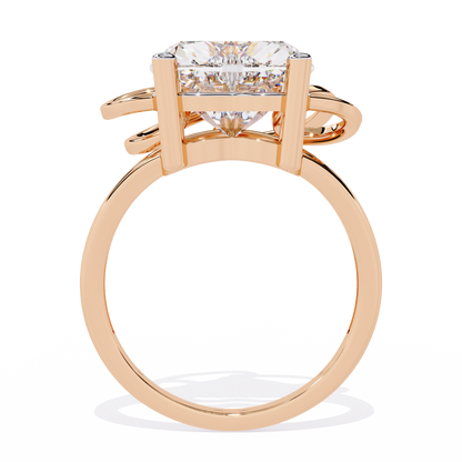 4.10 Carat Heart Shaped Diamond Ring | Lab Grown Diamond Statement Ring | Engagement Ring | Artistic Designer Jewelry- Lustraa’s Heart Ring