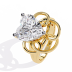 Heart Shaped Diamond Ring – 4.1 Carat Lab Grown Statement Engagement Ring, Artistic Designer Jewelry- Lustraa’s Heart Ring