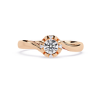 Round Diamond Solitaire Ring – Lab Grown Minimalist Floral Engagement Ring for Women- Lustraa’s Solitaire Ring