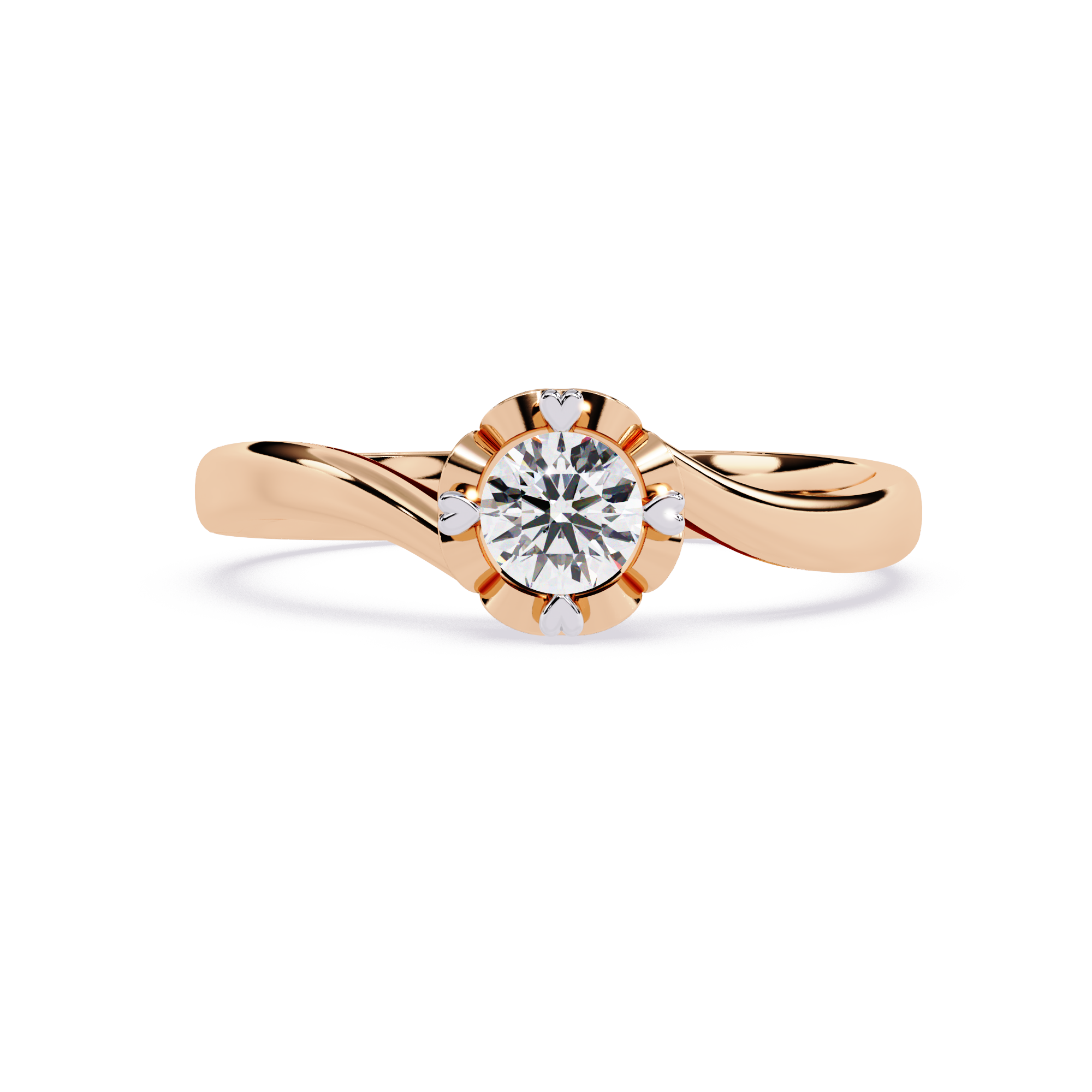 Round Diamond Solitaire Ring – Lab Grown Minimalist Floral Engagement Ring for Women- Lustraa’s Solitaire Ring