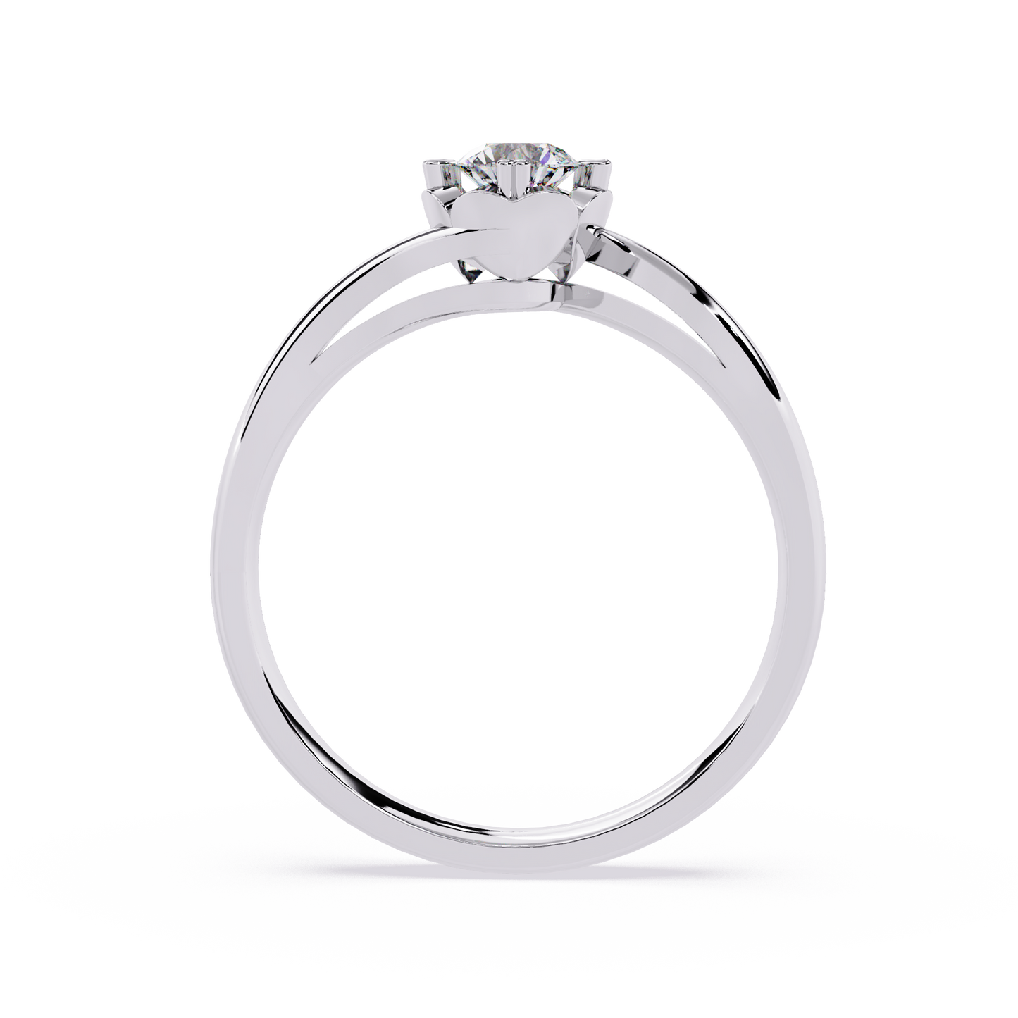 Solitaire Ring with Round Lab Grown Diamond | Modern Floral Engagement Ring | Minimalist Promise Ring - Lustraa’s Solitaire Ring