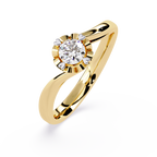 Round Diamond Solitaire Ring – Lab Grown Minimalist Floral Engagement Ring for Women- Lustraa’s Solitaire Ring