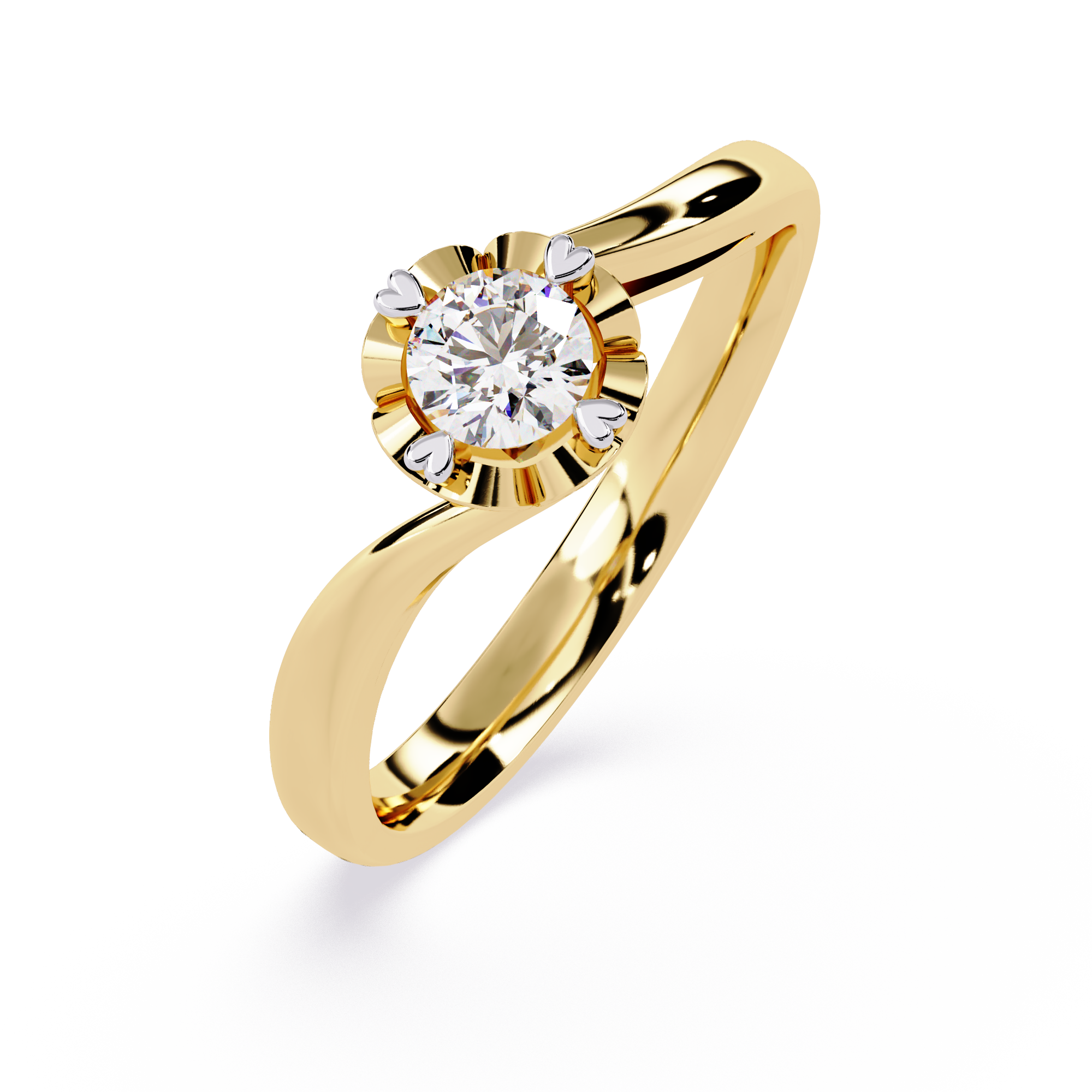 Round Diamond Solitaire Ring – Lab Grown Minimalist Floral Engagement Ring for Women- Lustraa’s Solitaire Ring
