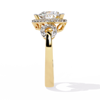 Heart Cut Diamond Halo Engagement Ring – 1.61 Ct Center with Round Side Diamonds – Romantic Heart Shaped Statement Ring– Lustraa’s Halo Ring