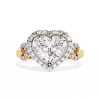 Heart Cut Diamond Halo Engagement Ring – 1.61 Ct Center with Round Side Diamonds – Romantic Heart Shaped Statement Ring– Lustraa’s Halo Ring