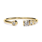 Open Diamond Ring in Elegant Band– Lab Grown Multi Stone Minimalist Stackable Ring - Lustraa’s Open Band Ring