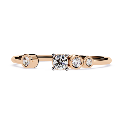 Open Multi Diamond Ring | Multi Stone Lab Grown Diamond Ring | Modern Minimalist Stackable Ring - Lustraa’s Open Band Ring