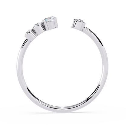Open Multi Diamond Ring | Multi Stone Lab Grown Diamond Ring | Modern Minimalist Stackable Ring - Lustraa’s Open Band Ring