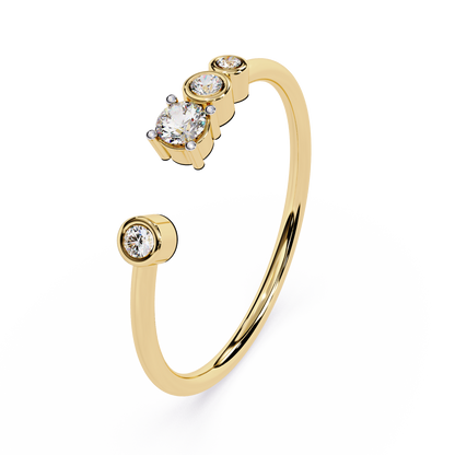 Open Multi Diamond Ring | Multi Stone Lab Grown Diamond Ring | Modern Minimalist Stackable Ring - Lustraa’s Open Band Ring
