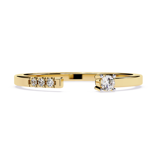 Minimalist Open Pave Diamond Ring | Lab Grown Diamond Stackable Ring | Dainty Modern Engagement Ring- Lustraa’s Open Band Ring