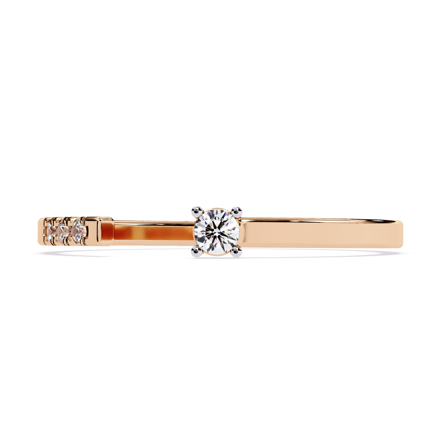 Minimalist Open Pave Diamond Ring | Lab Grown Diamond Stackable Ring | Dainty Modern Engagement Ring- Lustraa’s Open Band Ring