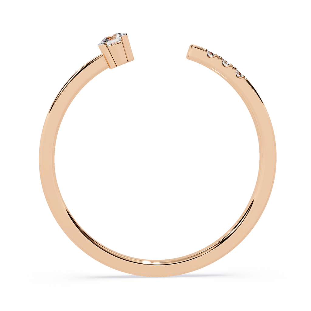 Open Pavé Diamond Ring – Minimalist Lab Grown Stackable Dainty Engagement Ring- Lustraa’s Open Band Ring