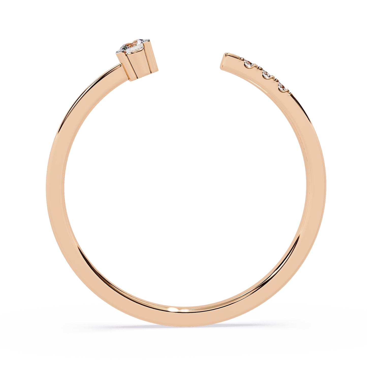Minimalist Open Pave Diamond Ring | Lab Grown Diamond Stackable Ring | Dainty Modern Engagement Ring- Lustraa’s Open Band Ring