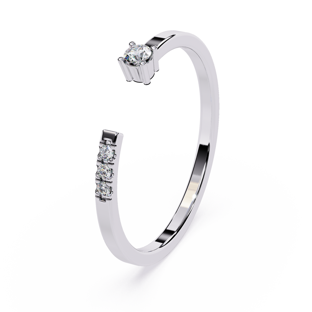 Open Pavé Diamond Ring – Minimalist Lab Grown Stackable Dainty Engagement Ring- Lustraa’s Open Band Ring