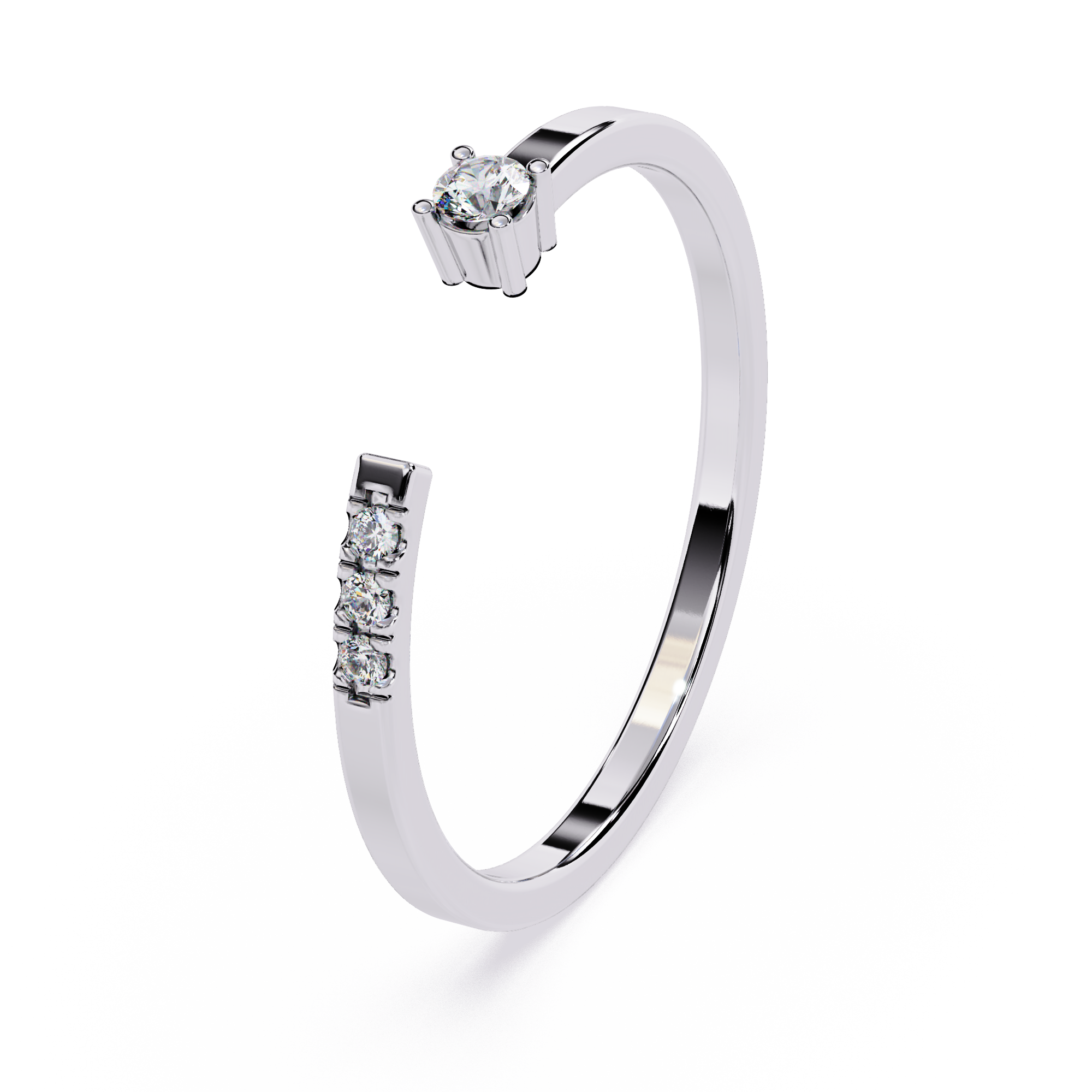 Open Pavé Diamond Ring – Minimalist Lab Grown Stackable Dainty Engagement Ring- Lustraa’s Open Band Ring