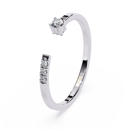 Minimalist Open Pave Diamond Ring | Lab Grown Diamond Stackable Ring | Dainty Modern Engagement Ring- Lustraa’s Open Band Ring