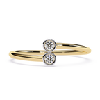 Double Bezel Diamond Ring in Yellow Gold – Minimalist Lab Grown Open Stackable Promise Ring- Lustraa’s Open Band Ring