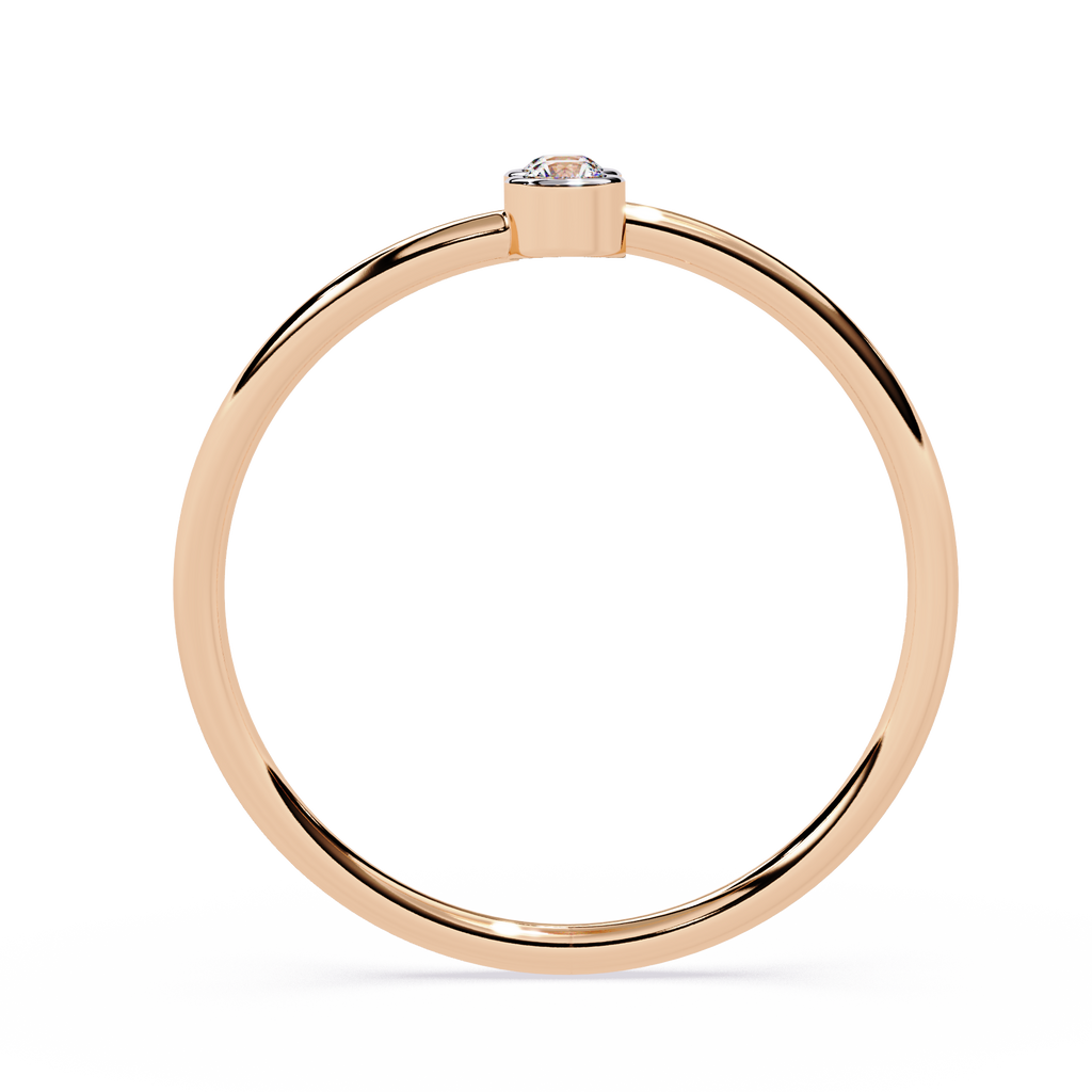 Double Bezel Diamond Ring in Yellow Gold – Minimalist Lab Grown Open Stackable Promise Ring- Lustraa’s Open Band Ring