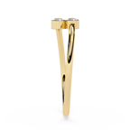 Double Bezel Diamond Ring in Yellow Gold – Minimalist Lab Grown Open Stackable Promise Ring- Lustraa’s Open Band Ring