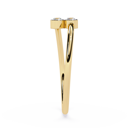 Minimalist Double Bezel Diamond Ring | Lab Grown Open Stackable Ring | Dainty Two Stone Promise Ring- Lustraa’s Open Band Ring