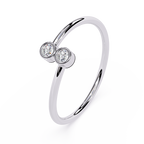 Double Bezel Diamond Ring in Yellow Gold – Minimalist Lab Grown Open Stackable Promise Ring- Lustraa’s Open Band Ring