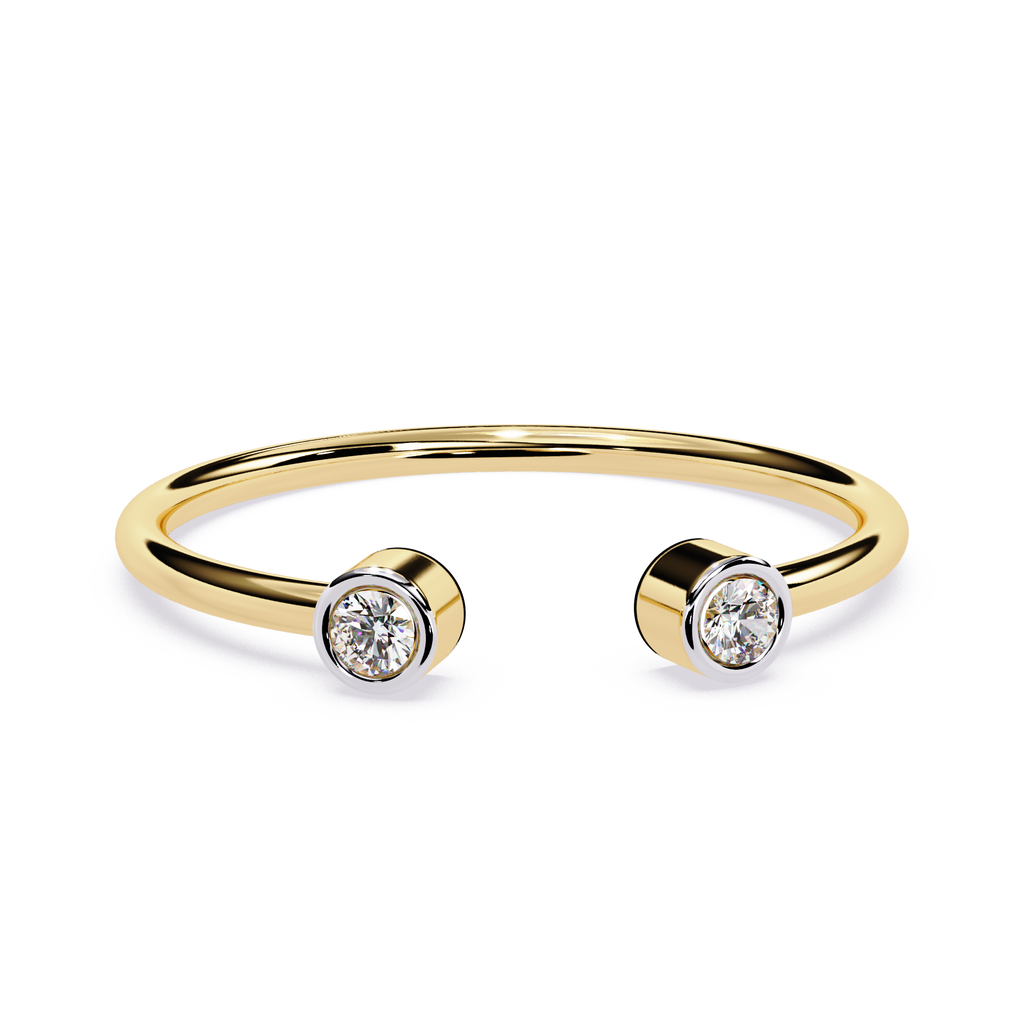 Open Diamond Ring – Lab Grown Bezel Set Two Stone Minimalist Stackable Promise Ring- Lustraa’s Open Band Ring