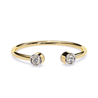 Open Diamond Ring – Lab Grown Bezel Set Two Stone Minimalist Stackable Promise Ring- Lustraa’s Open Band Ring