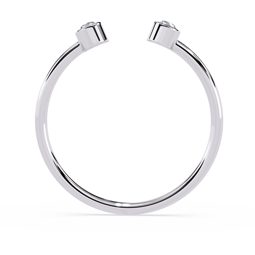 Open Diamond Ring – Lab Grown Bezel Set Two Stone Minimalist Stackable Promise Ring- Lustraa’s Open Band Ring