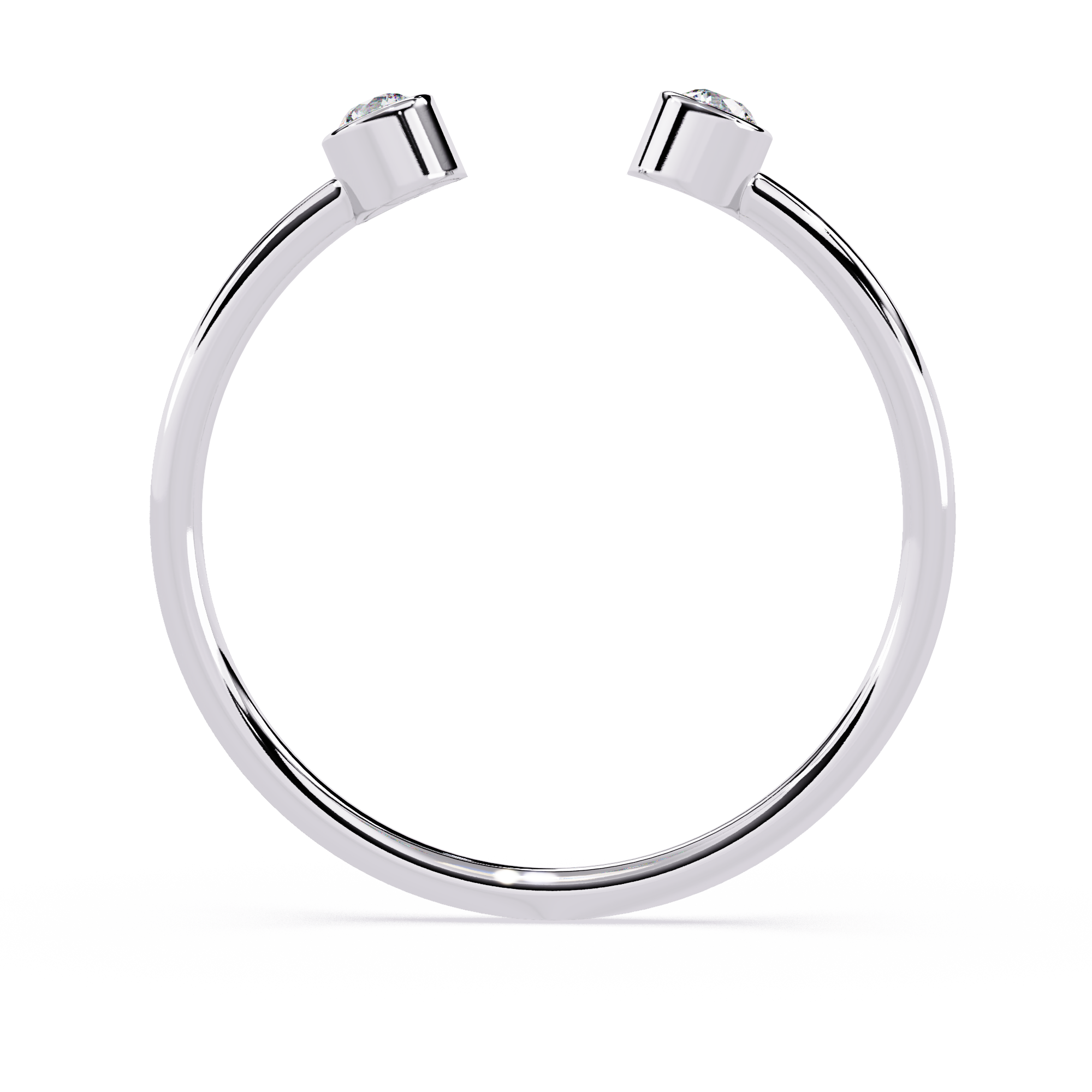 Open Diamond Ring – Lab Grown Bezel Set Two Stone Minimalist Stackable Promise Ring- Lustraa’s Open Band Ring