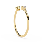 Open Diamond Ring – Lab Grown Bezel Set Two Stone Minimalist Stackable Promise Ring- Lustraa’s Open Band Ring