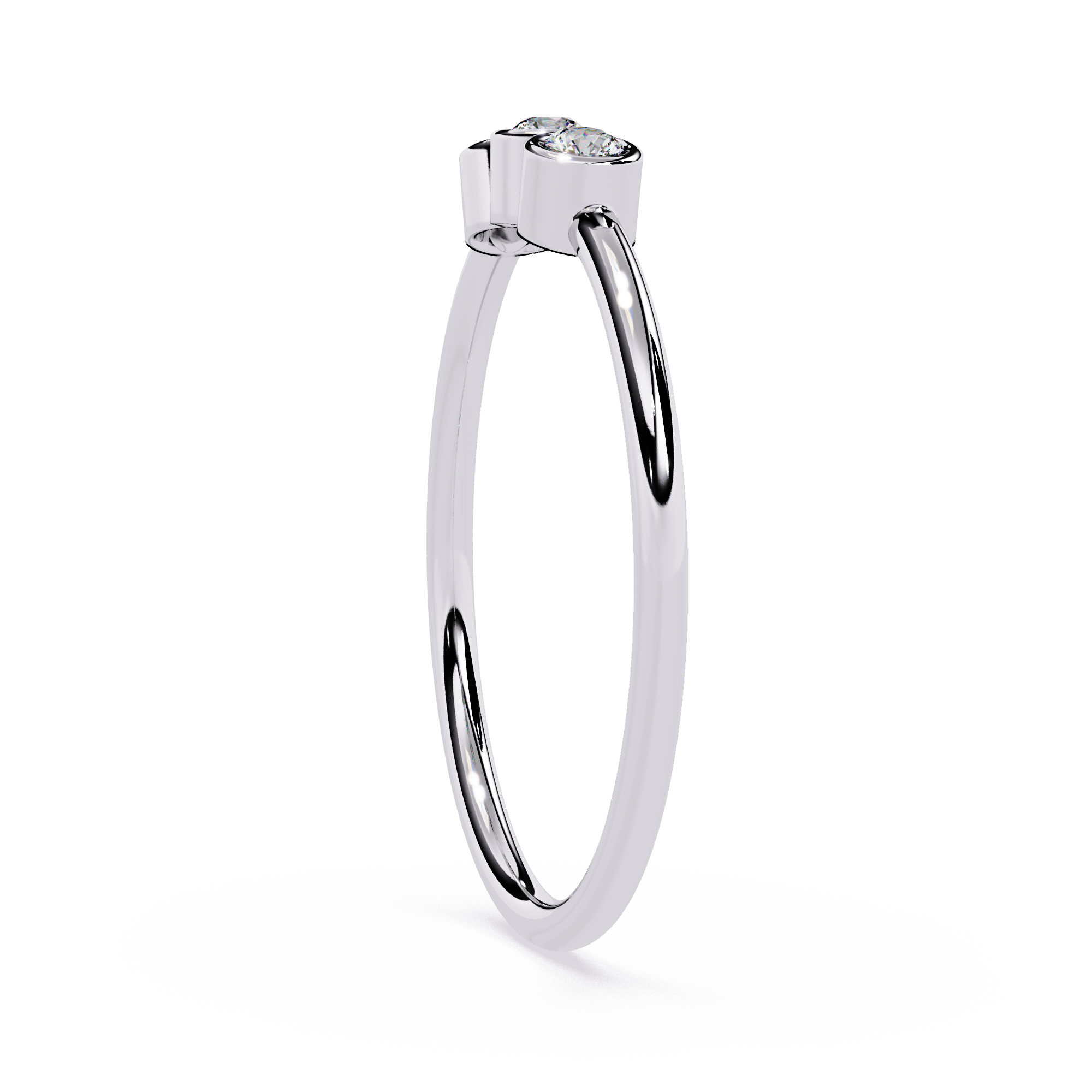 Three Stone Diamond Ring – Lab Grown Bezel Set Minimalist Stackable Promise Band -Lustraa’s Stackable Ring