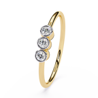 Three Stone Diamond Ring – Lab Grown Bezel Set Minimalist Stackable Promise Band -Lustraa’s Stackable Ring