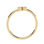 Three Stone Diamond Ring – Bezel Set Round Brilliant Cut Minimalist Gold Ring -Lustraa’s Stackable Ring