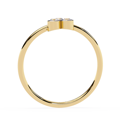Three Stone Diamond Ring – Bezel Set Round Brilliant Cut – Minimal Ring - Dainty Stackable Ring -Lustraa’s Stackable Ring