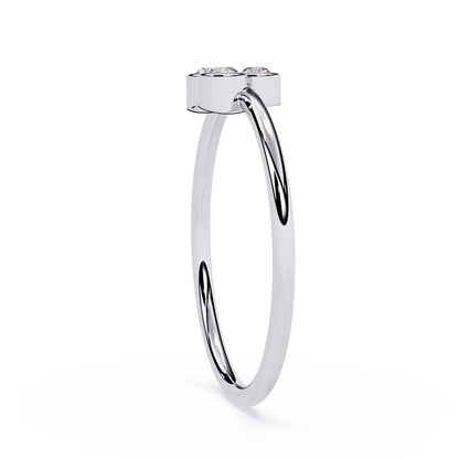 Three Stone Diamond Ring – Bezel Set Round Brilliant Cut – Minimal Ring - Dainty Stackable Ring -Lustraa’s Stackable Ring