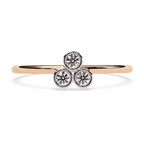 Three Stone Diamond Ring – Bezel Set Round Brilliant Cut Minimalist Gold Ring -Lustraa’s Stackable Ring