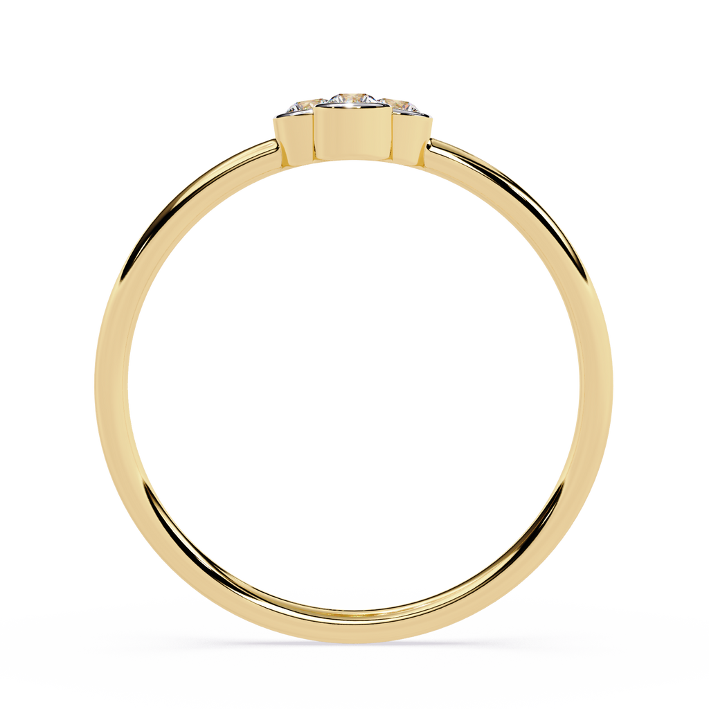 Four Stone Diamond Ring – Bezel Set Round Brilliant Cut Minimalist Cluster Design – Lustraa’s Stackable Ring