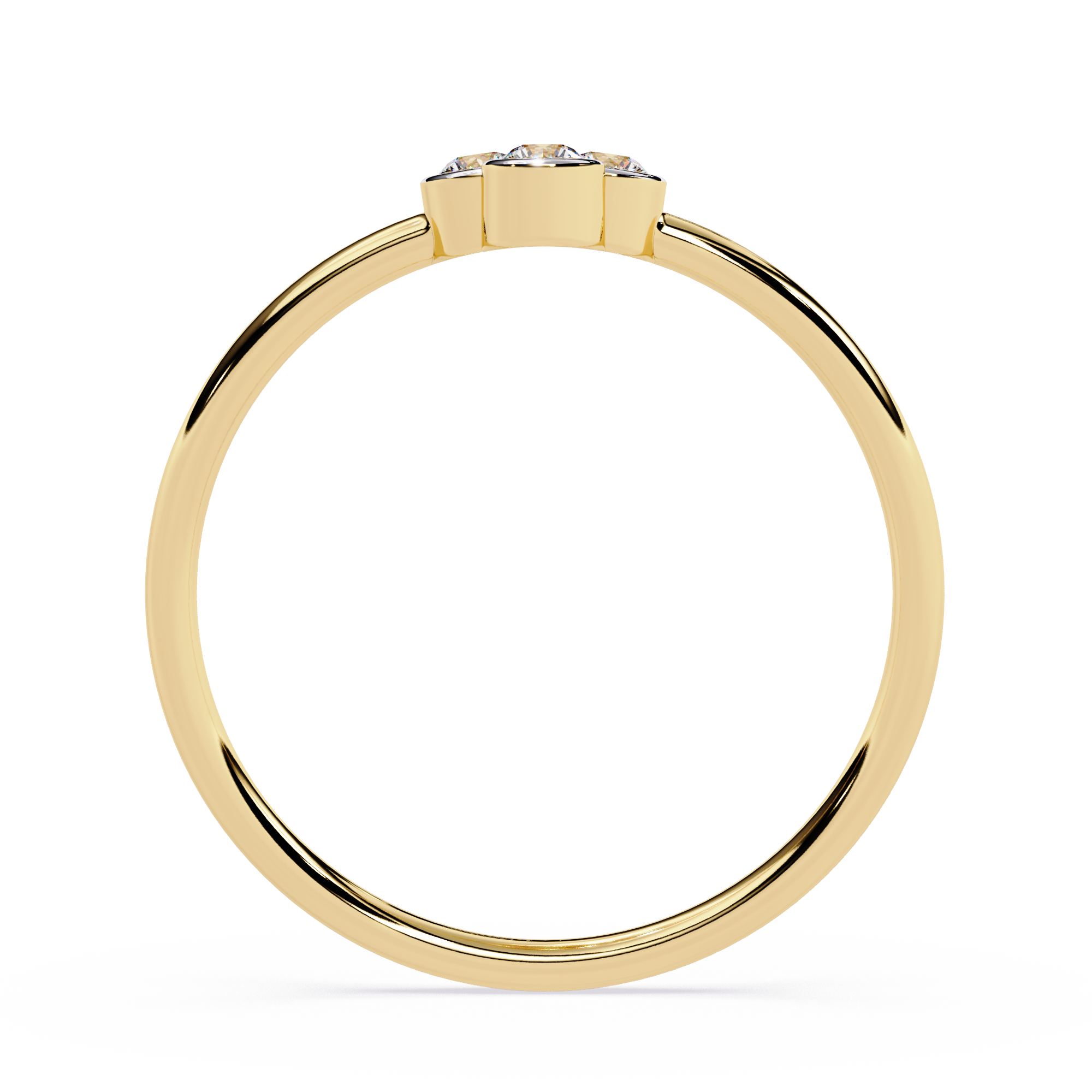 Four Stone Diamond Ring – Bezel Set Round Brilliant Cut Minimalist Cluster Design – Lustraa’s Stackable Ring