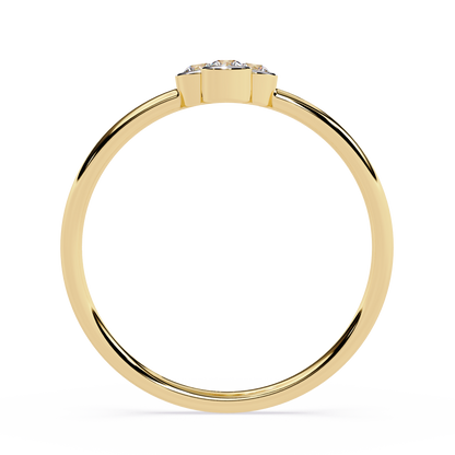 Four Stone Bezel Set Diamond Ring – Round Brilliant Cut – Minimalist Cluster Design -Lustraa’s Stackable Ring