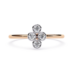 Four Stone Diamond Ring – Bezel Set Round Brilliant Cut Minimalist Cluster Design – Lustraa’s Stackable Ring