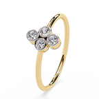 Four Stone Diamond Ring – Bezel Set Round Brilliant Cut Minimalist Cluster Design – Lustraa’s Stackable Ring