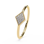 Geometric Diamond Pavé Ring – Minimalist Rhombus Design Delicate Lab Grown Ring – Lustraa’s Minimalist Ring