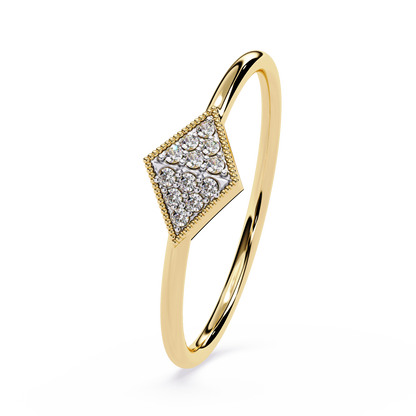 Geometric Diamond Pavé Ring – Rhombus Design – Delicate Minimalist Ring – Lustraa’s Minimalist Ring